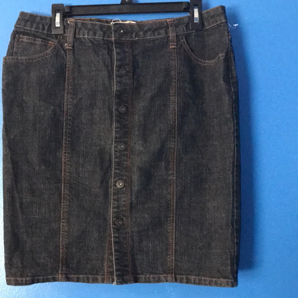 Button Up Denim Jeans Skirt